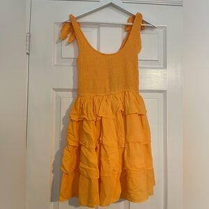 Oliviaceous Tangerine Ruffle Dress - Sz Sm - NWT